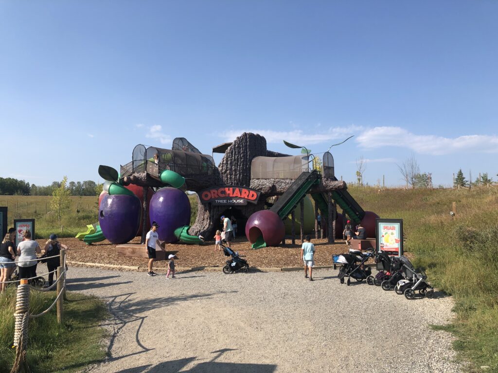 Tree house orchard playground at Granary Road outside Calgary.