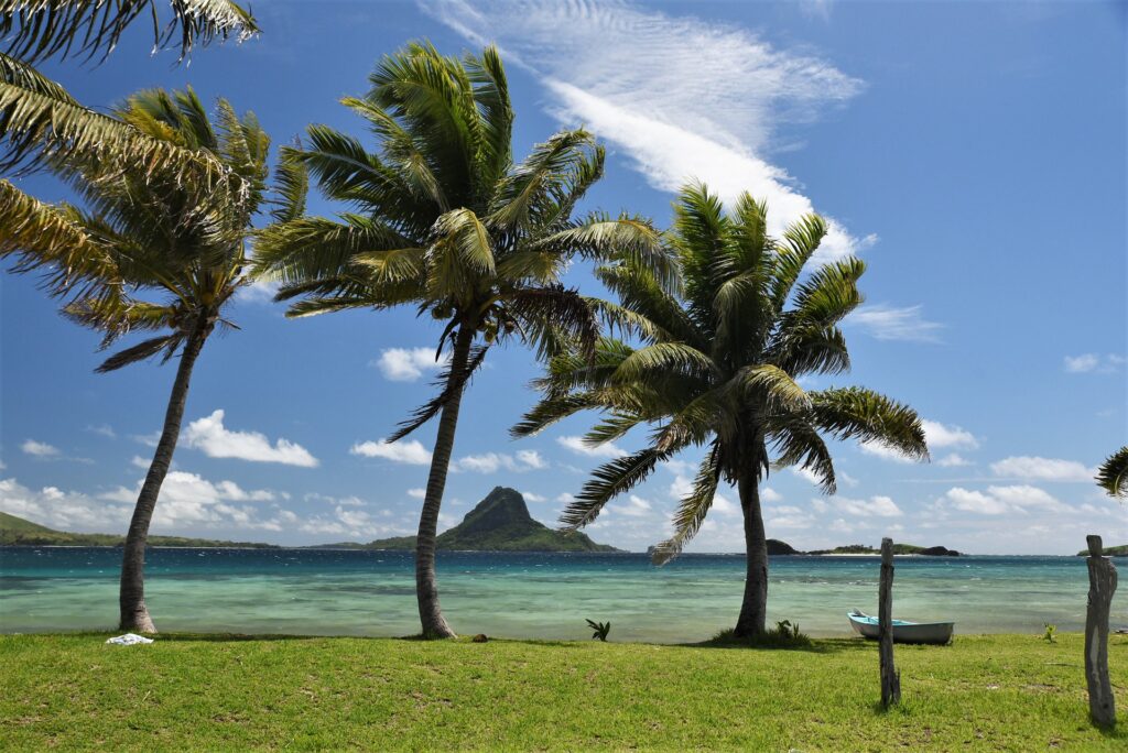 Shallow sea on coast of Fiji.