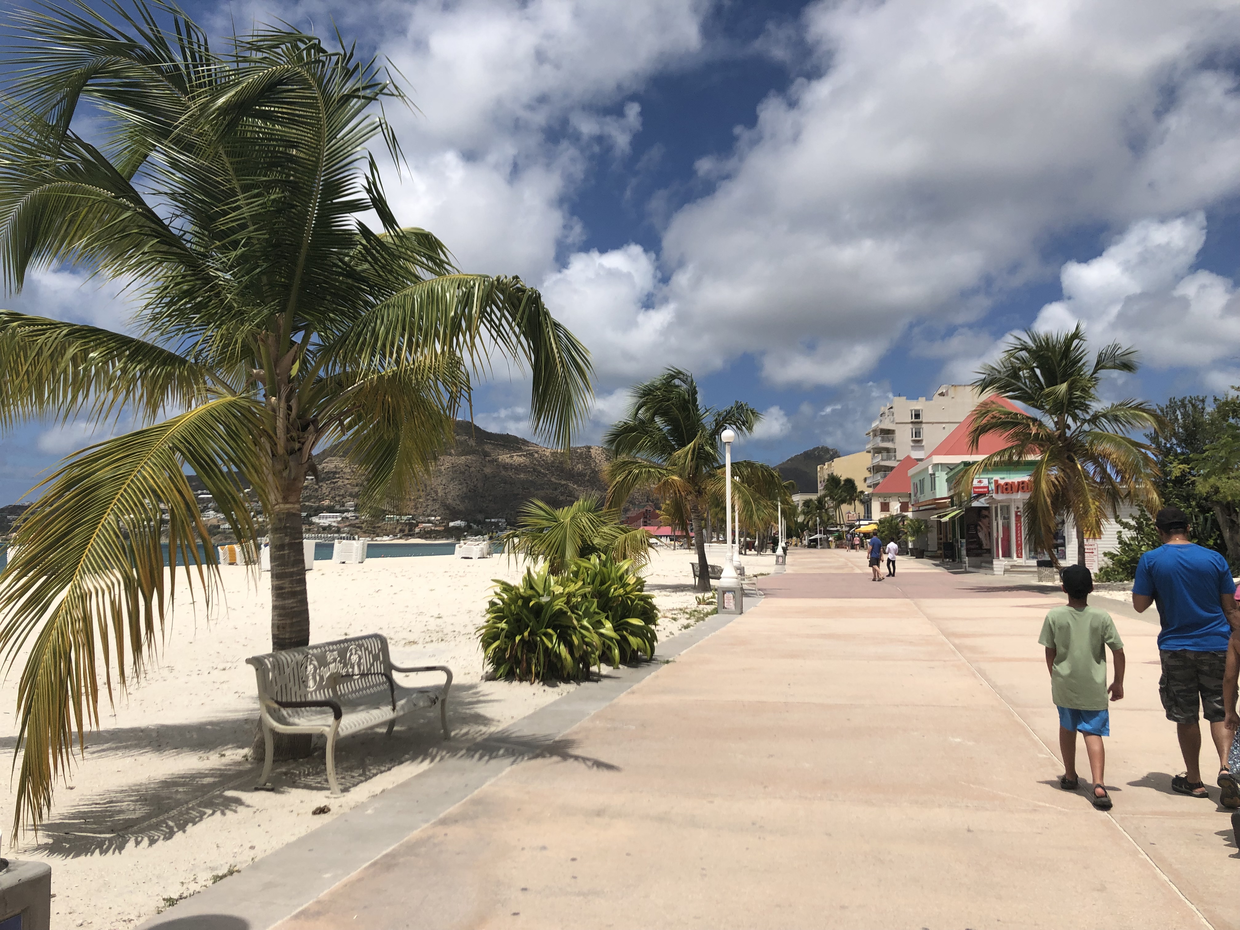 Boardwalk next to Great Bay Beach in St. Maarten.