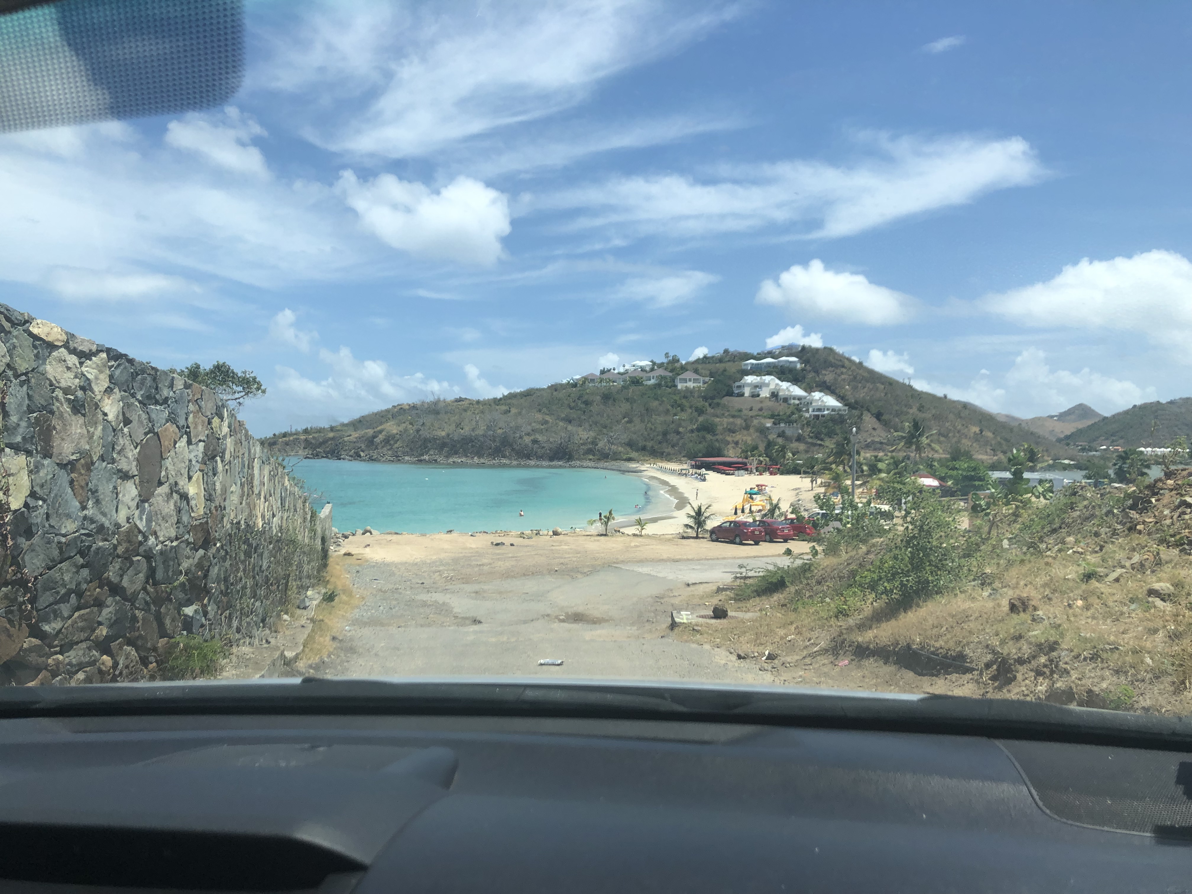 Road leading to Friars Bay Beach in St. Martin.