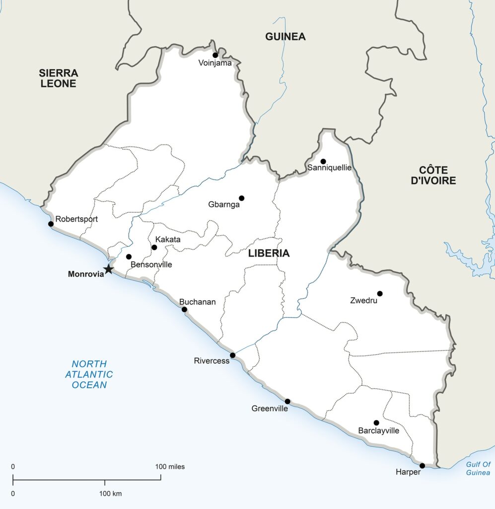 Map of Liberia.