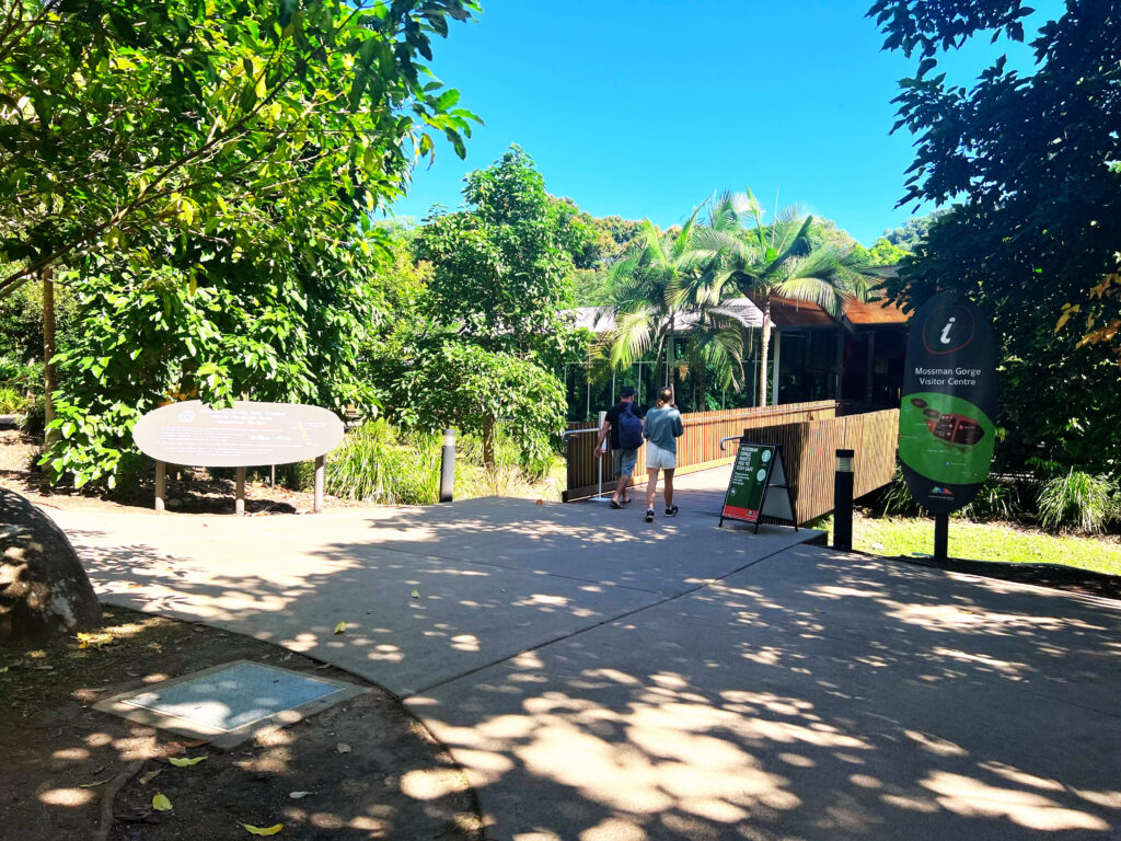 Entrance to Mossman Gorge Cultural Center, a must visit when you have two days in the Daintree Rainforest.