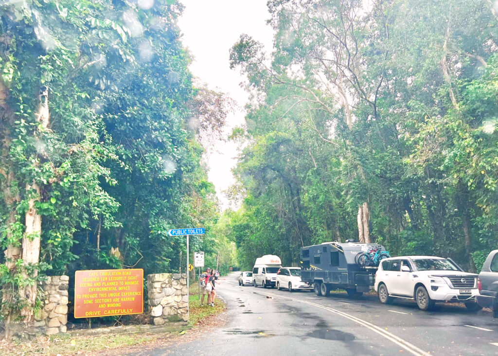 The entrance to Cape Tribulation Road.