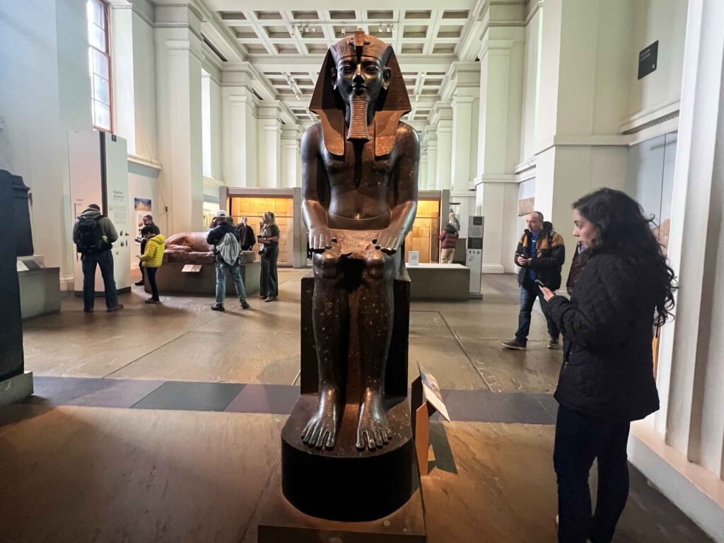 An Egyptian statue in the British Museum.