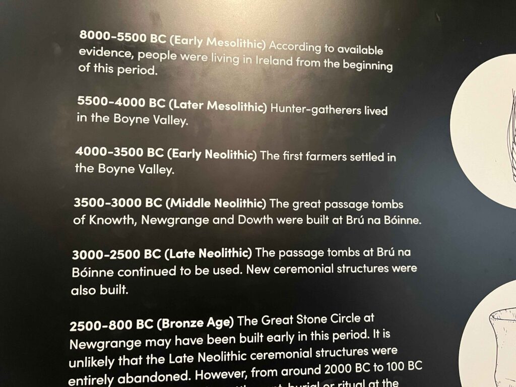 Wall display explaining the history of area in a musum.