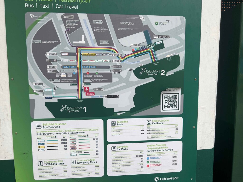 Sign with map of airport car rentals.