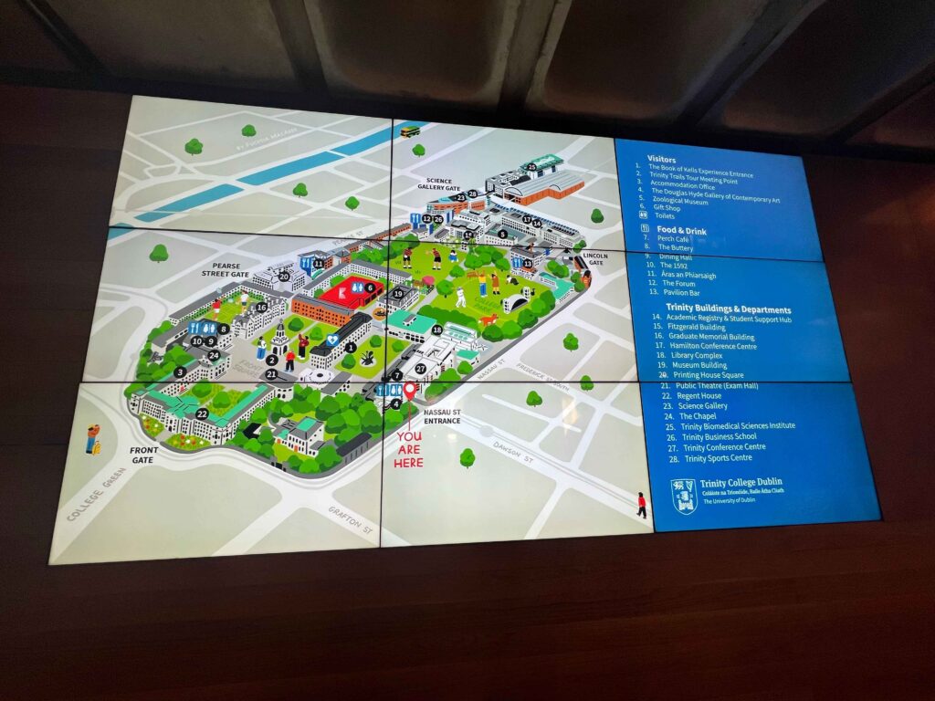 A digital map on a screen.