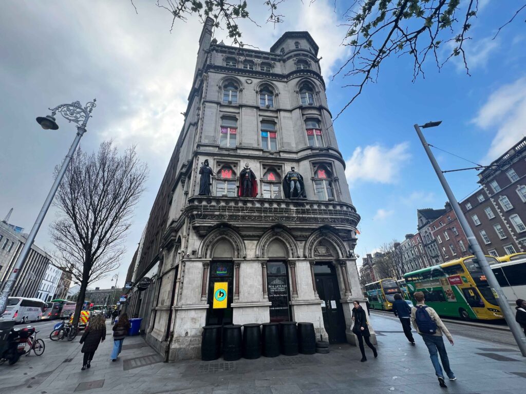 Tall slender concrete historic building in Dublin.